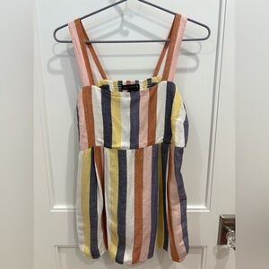 A Pea in the Pod Maternity Striped Babydoll Tank Top XS Linen Blend Maternity